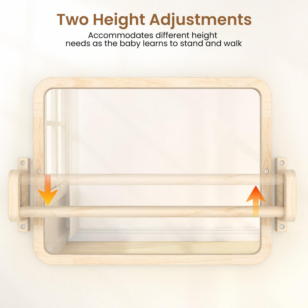 Woodtoe shatterproof mirror close-up emphasizing safety