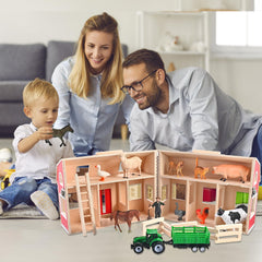 WoodTrove portable barn playset enables indoor outdoor adventures.