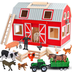 WoodTrove wooden barn toy front view sparks imaginative play at home.