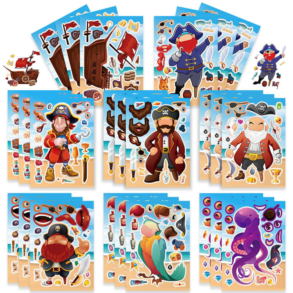 Woohookaka pirate ship sticker design adds vibrant party favors and durable color.