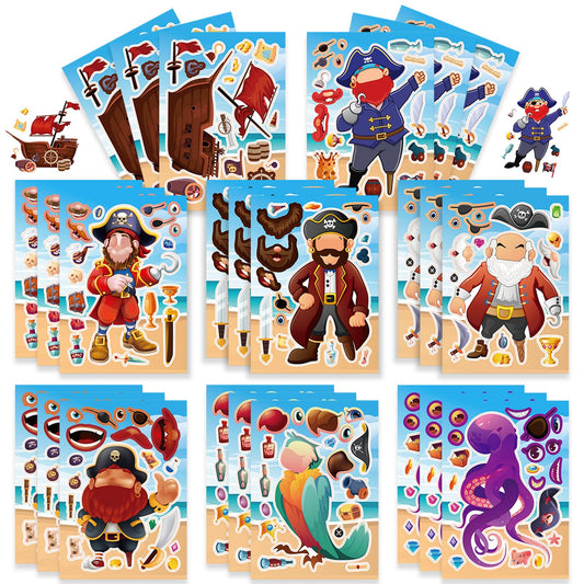 Woohookaka pirate ship sticker design adds vibrant party favors and durable color.