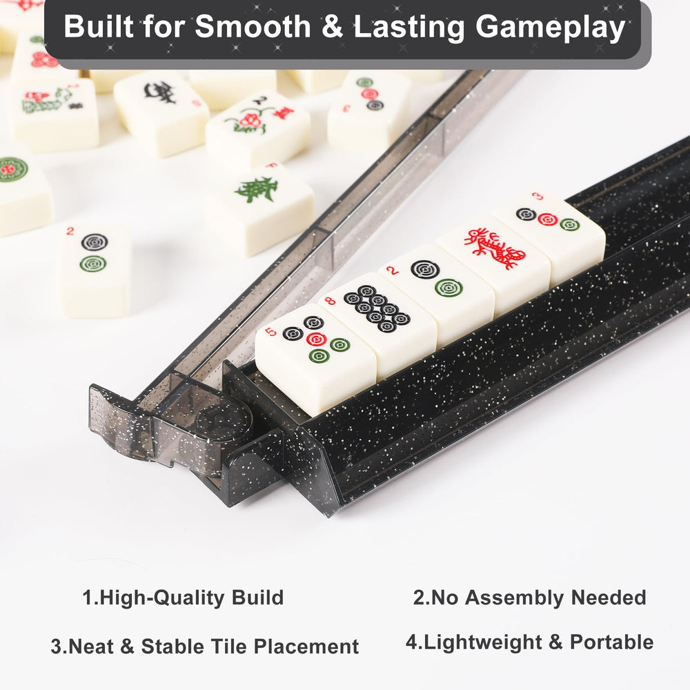 WOOIIROM ergonomic pushers provide smooth tile movement for comfortable play.