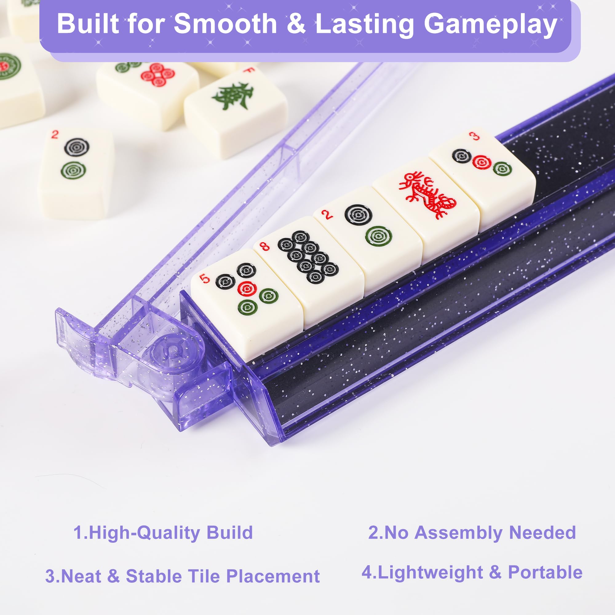 WOOIIROM lightweight portable mahjong racks ideal for travel and gatherings