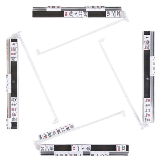 WOOIIROM Mahjong racks with pushers showing anti-slip strip for stable, confident play.