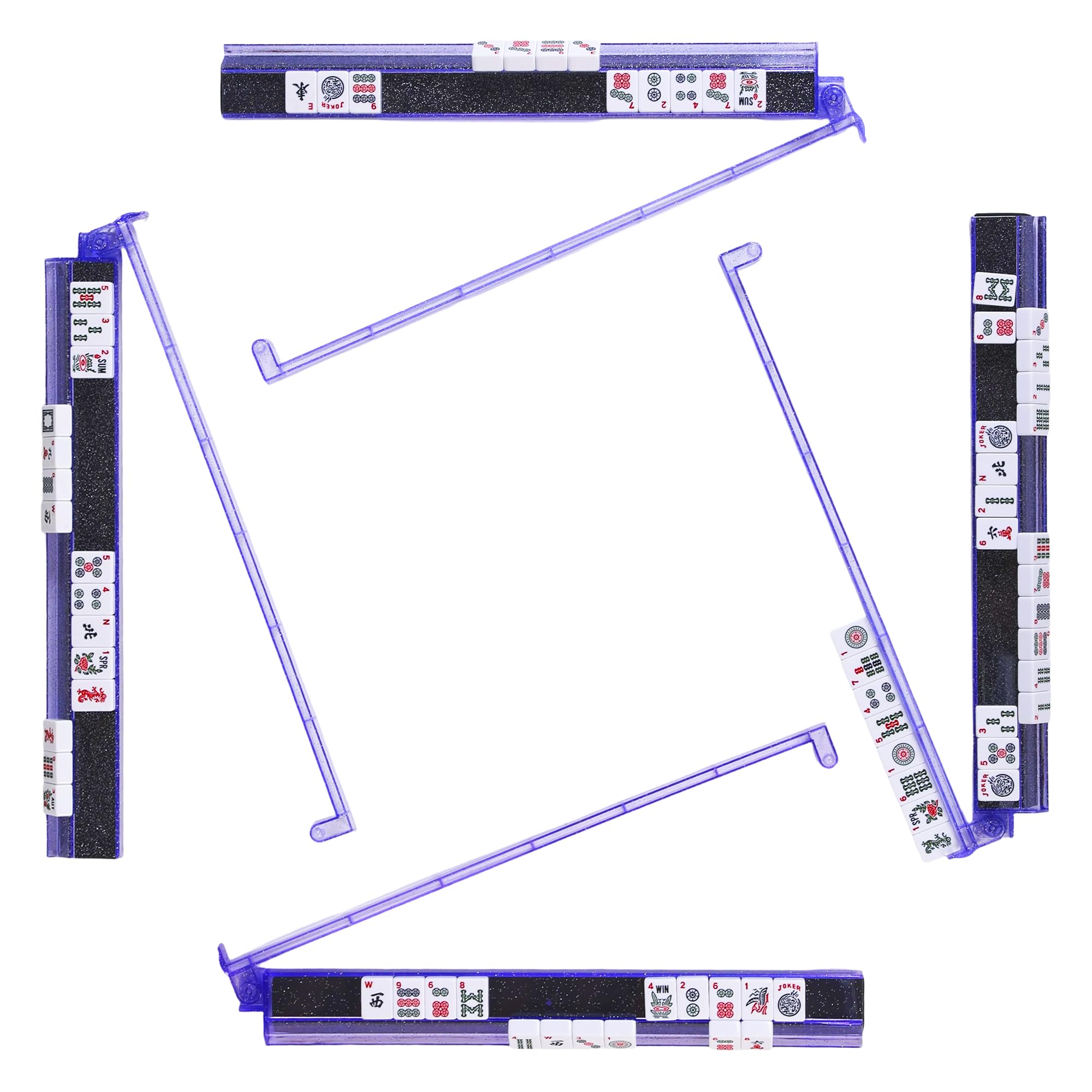 WOOIIROM mahjong racks with pushers in bling purple for stylish organization