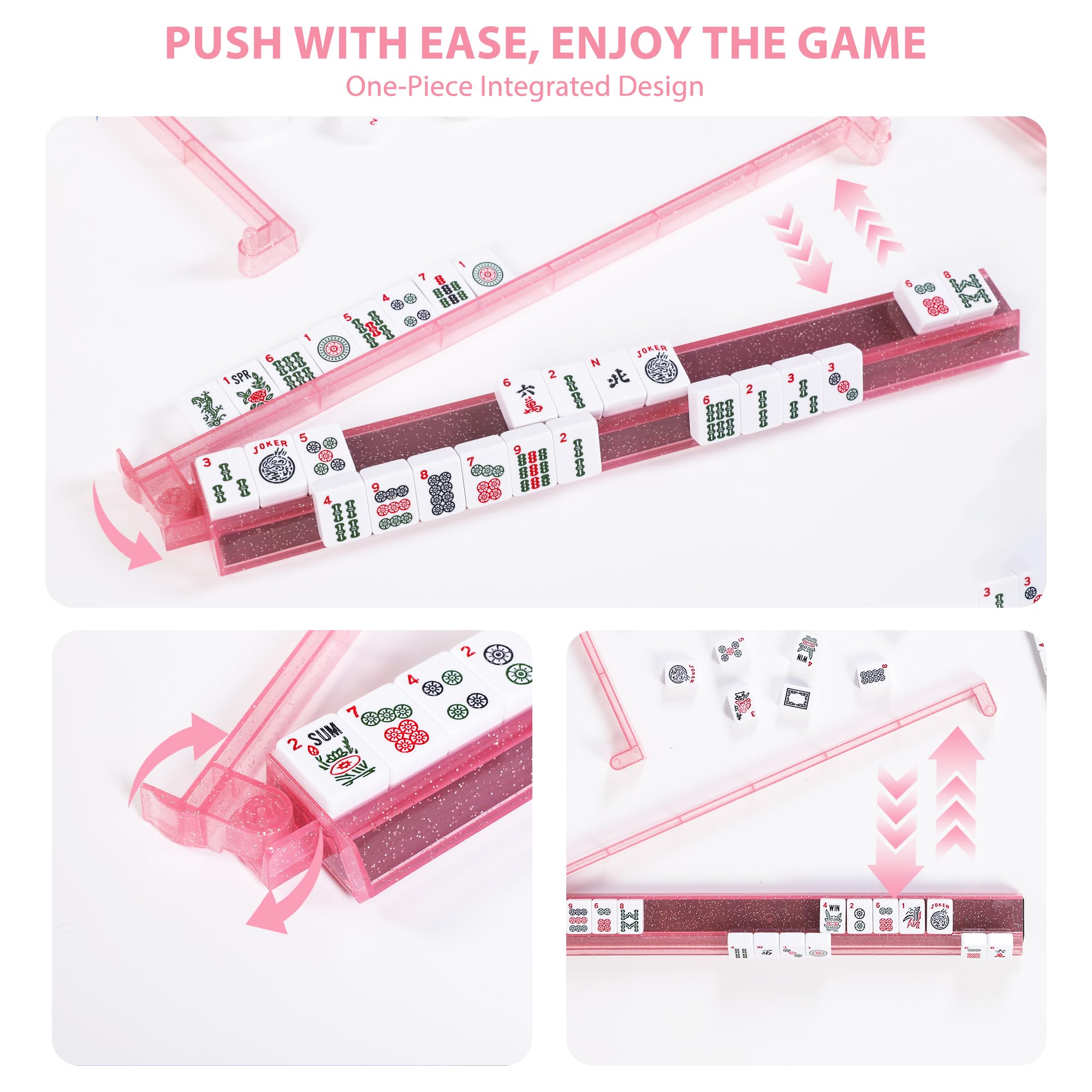 WOOIIROM compact portable rack set keeps mahjong gear ready for travel.