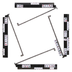 WOOIIROM mahjong racks with pushers, front view in dark gray, stable for fast rounds