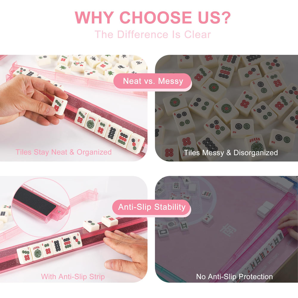 WOOIIROM gift-ready rack set adds elegance for any mahjong night.