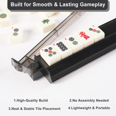 WOOIIROM portable mahjong racks set, compact for travel and parties