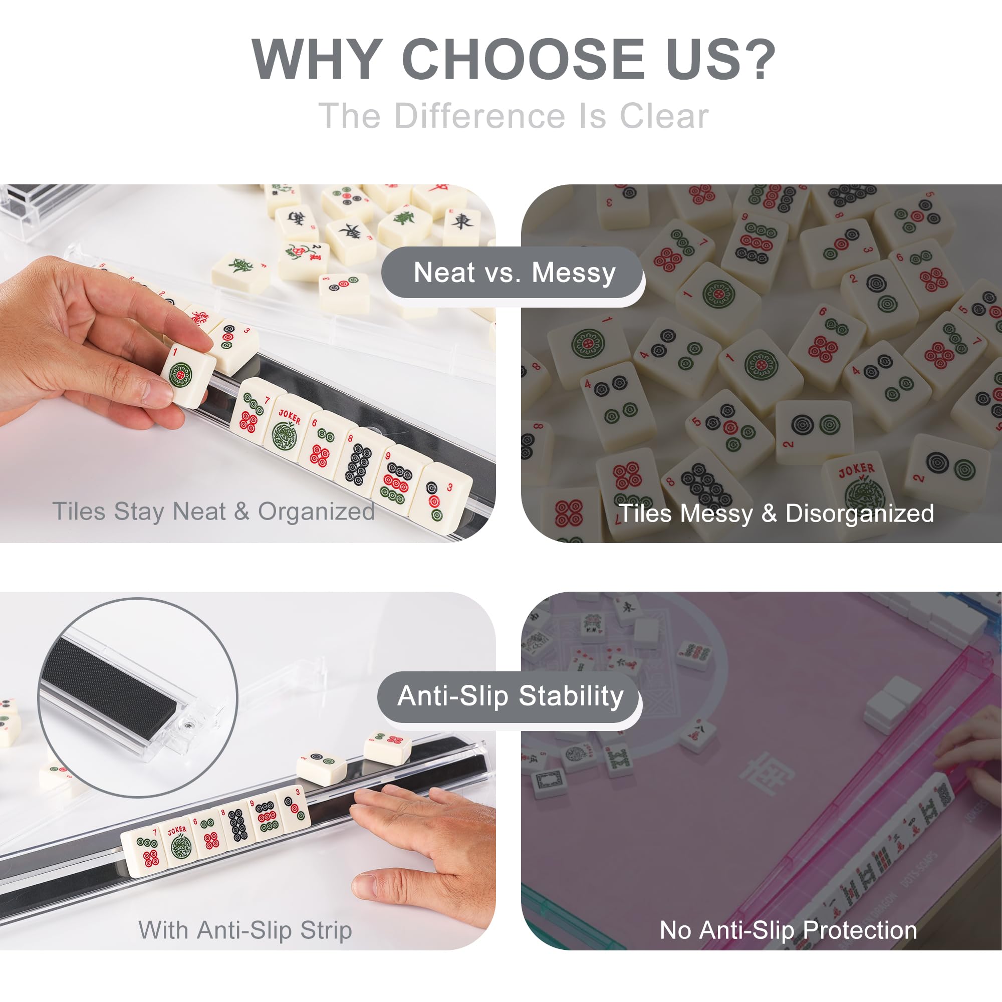Travel-ready WOOIIROM racks keep tiles aligned on the go.