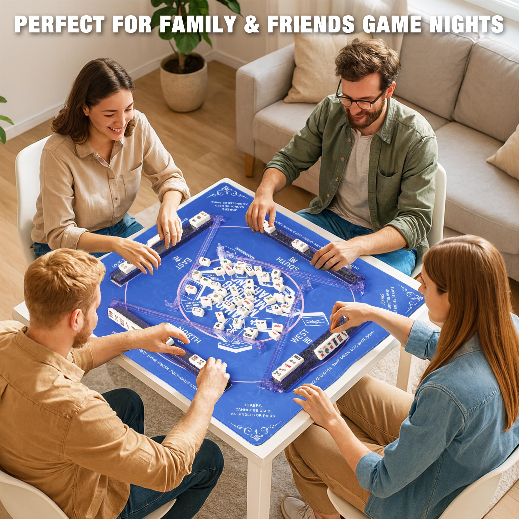 WOOIIROM travel friendly mahjong racks fit easily in bags for on the go games
