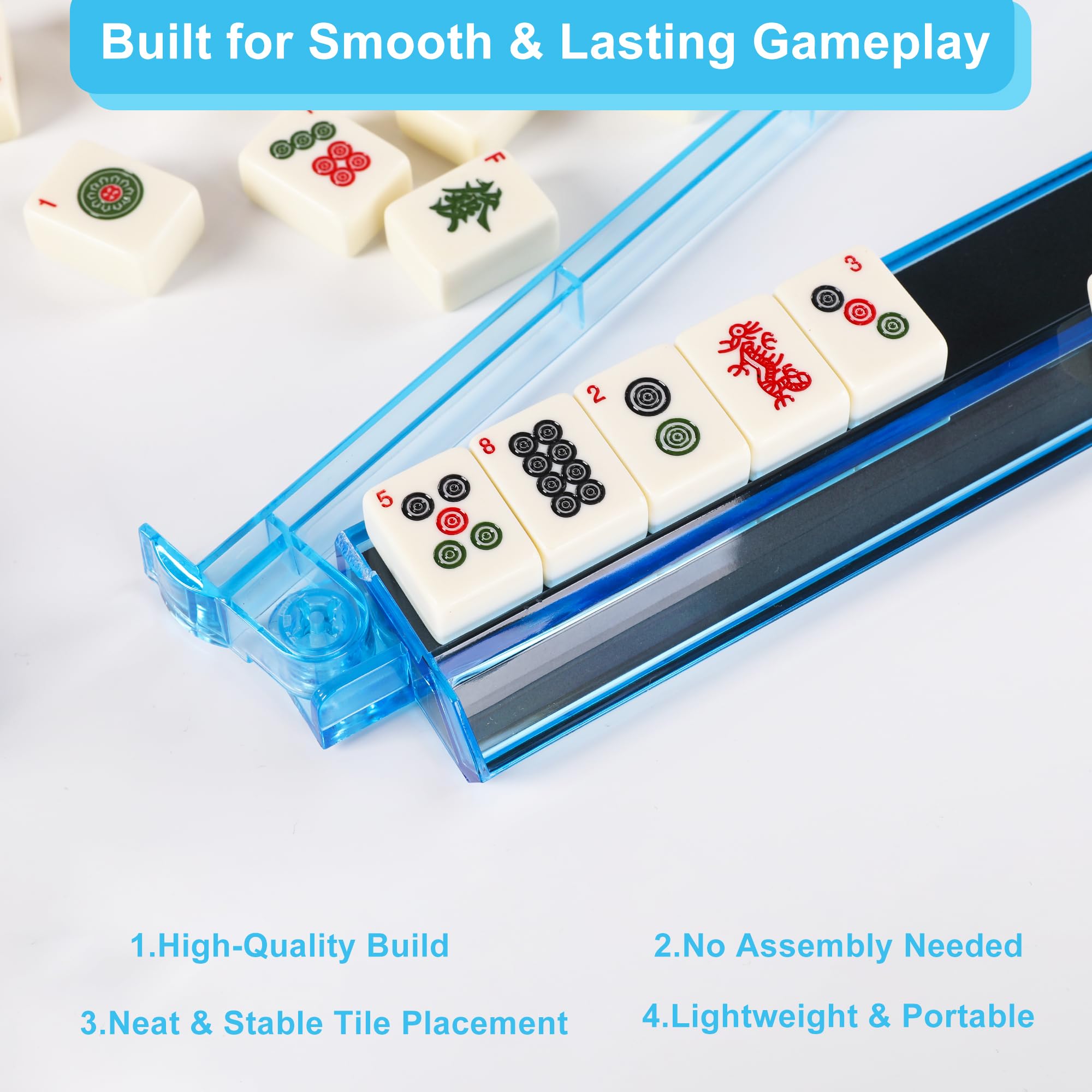 WOOIIROM portable mahjong racks are lightweight and easy to carry on trips.