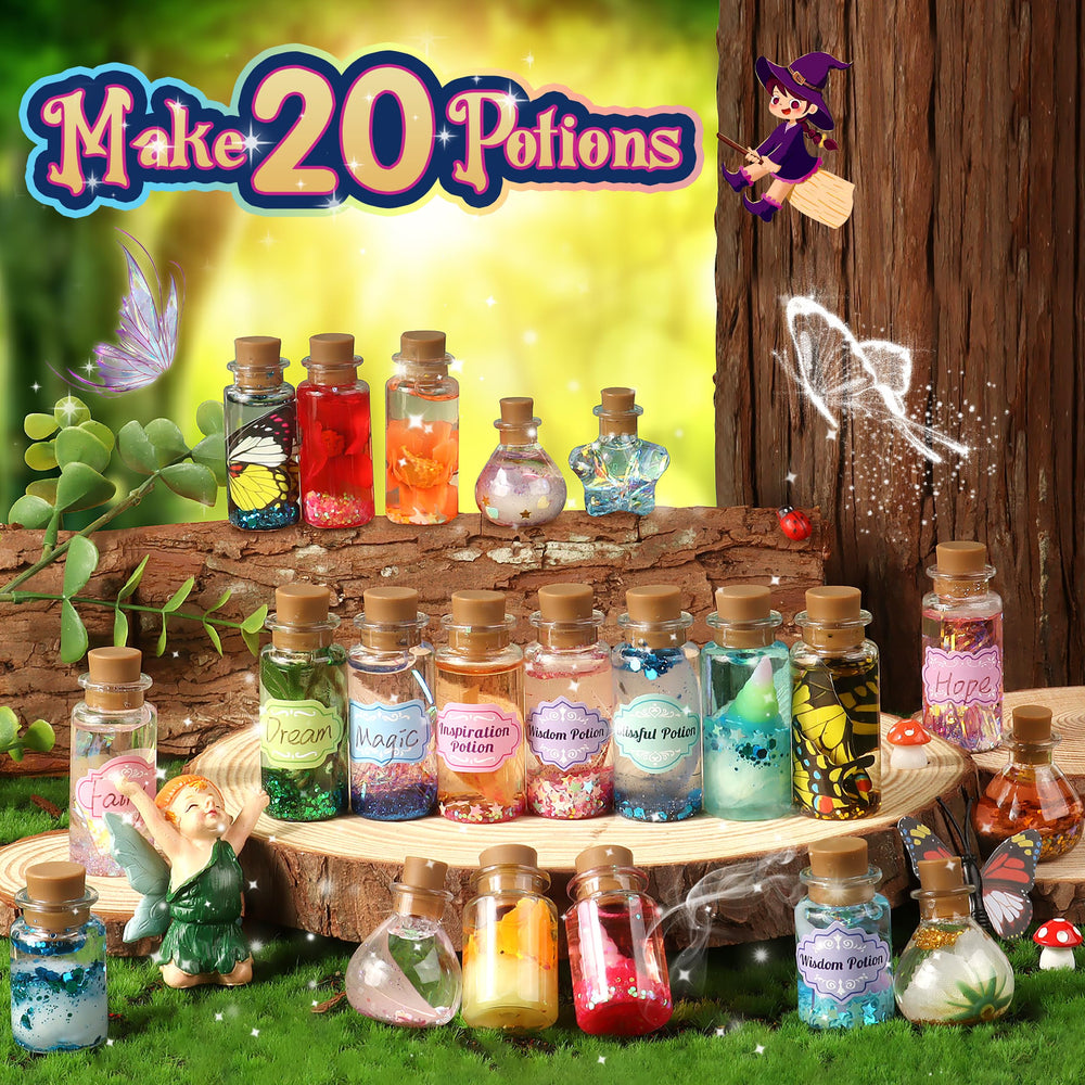 Wookidel Fairy Magic Craft Kit 20 potion bottles for creative potion making and storytelling.