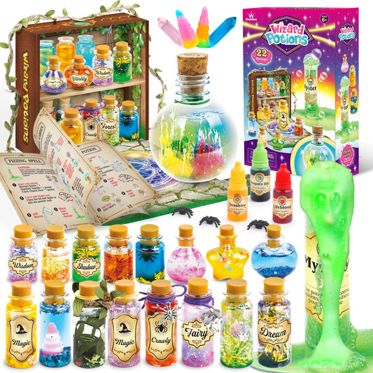 Wookidel Fairy Magic Kit showing 22 potion bottles for creative potion making.