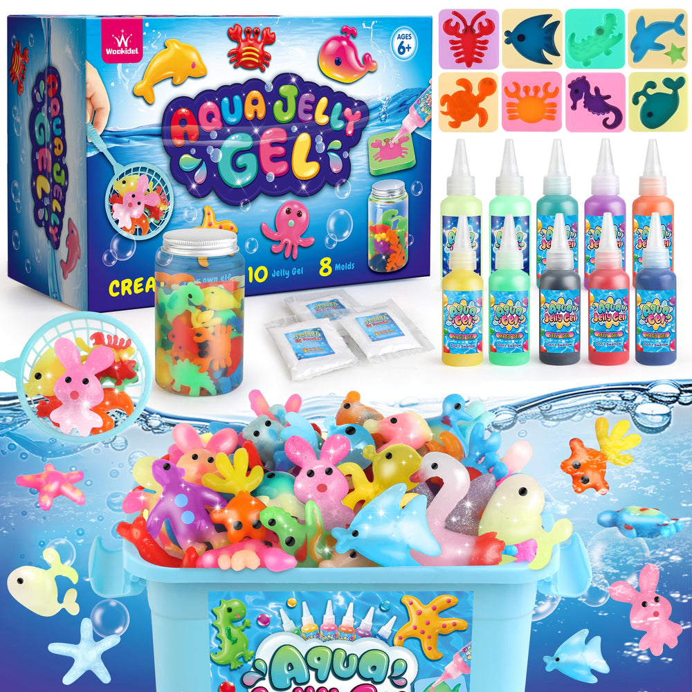 Wookidel Magic Gel Water Elf Kit showing ocean world setup for imaginative play