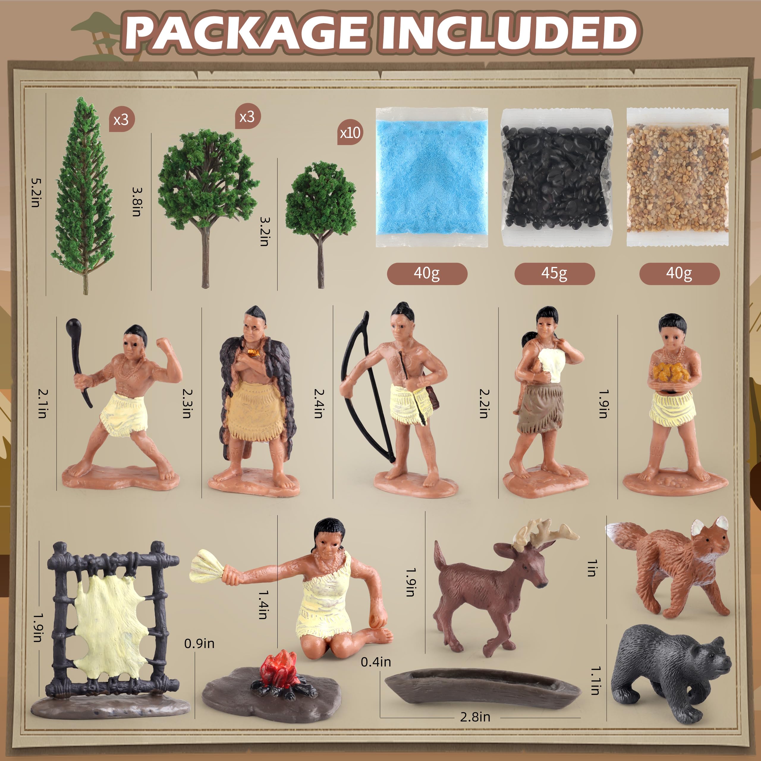 Wookidel Powhatan campfire scene figurine for hands-on learning