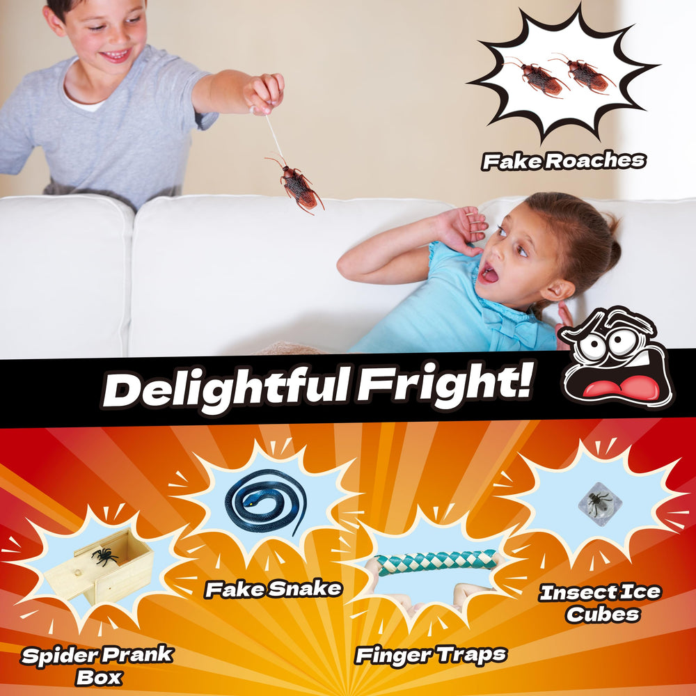 wookidel prank kit insect ice cubes; realistic props to surprise guests safely