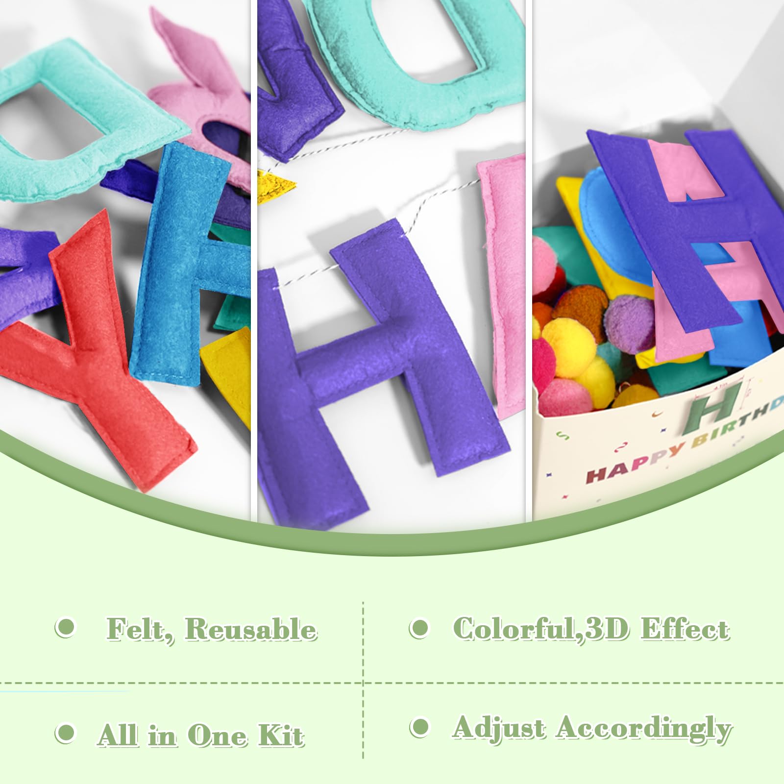 Woonnuk premium felt materials ensure durable, reusable party decor.