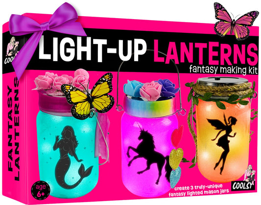 WOOODLIFY light-up unicorn lantern jar close-up with glowing craft.