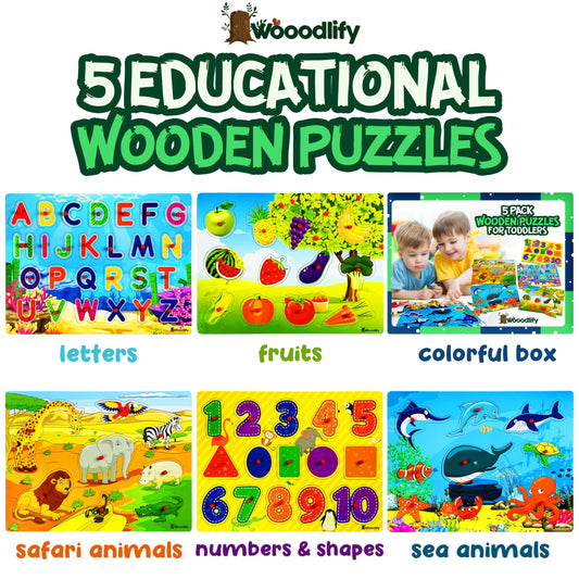 WOOODLIFY numbers puzzle for toddlers encourages counting with chunky pieces