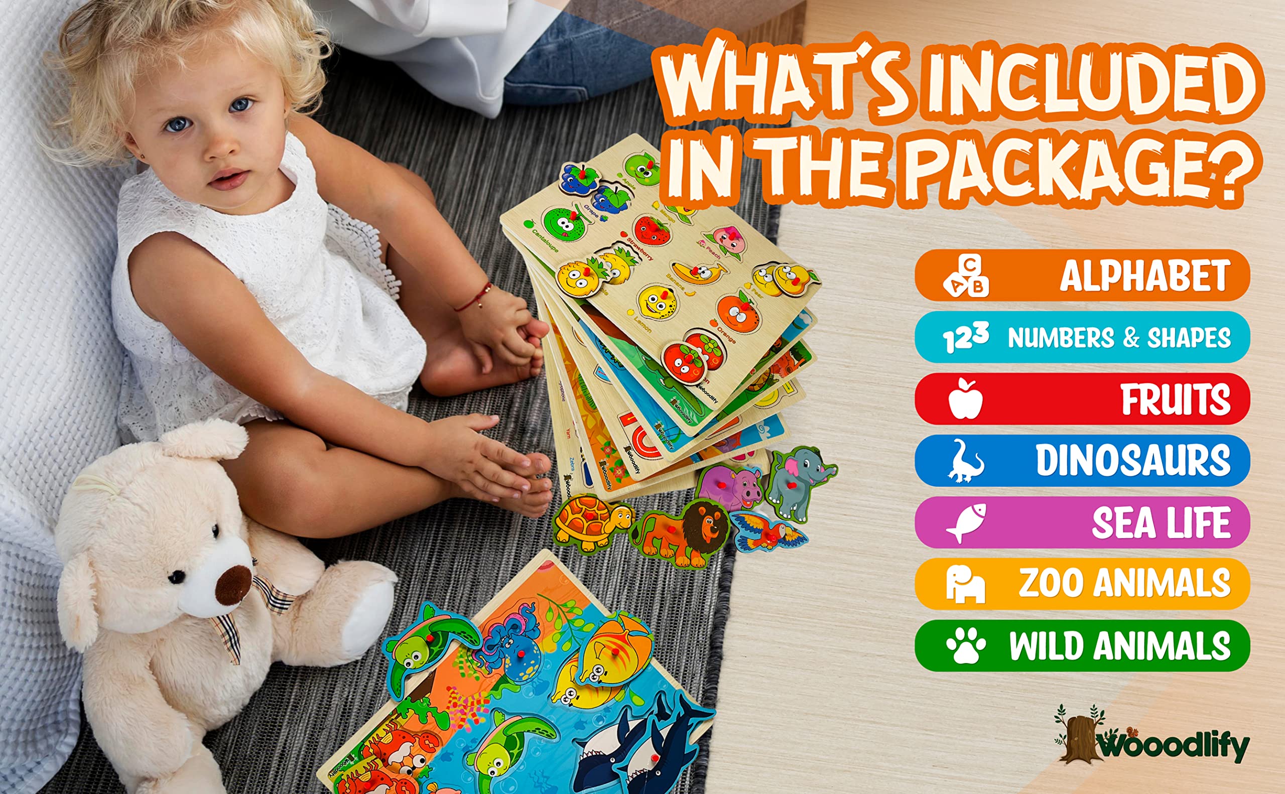 WOOODLIFY zoo animals puzzle promotes animal recognition and curiosity