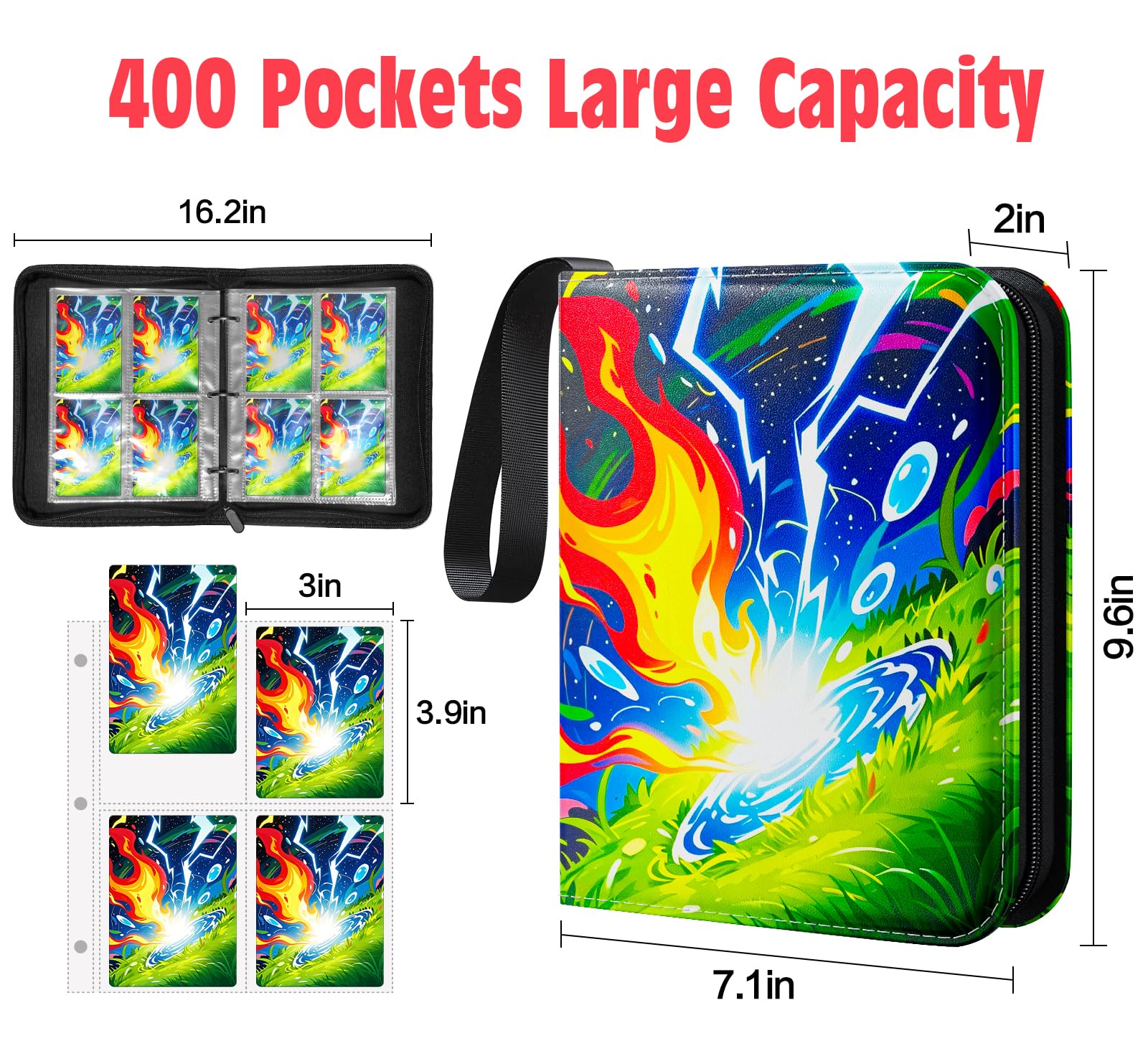 Woorhive binder with 50 removable sheets for easy organization of 400 cards