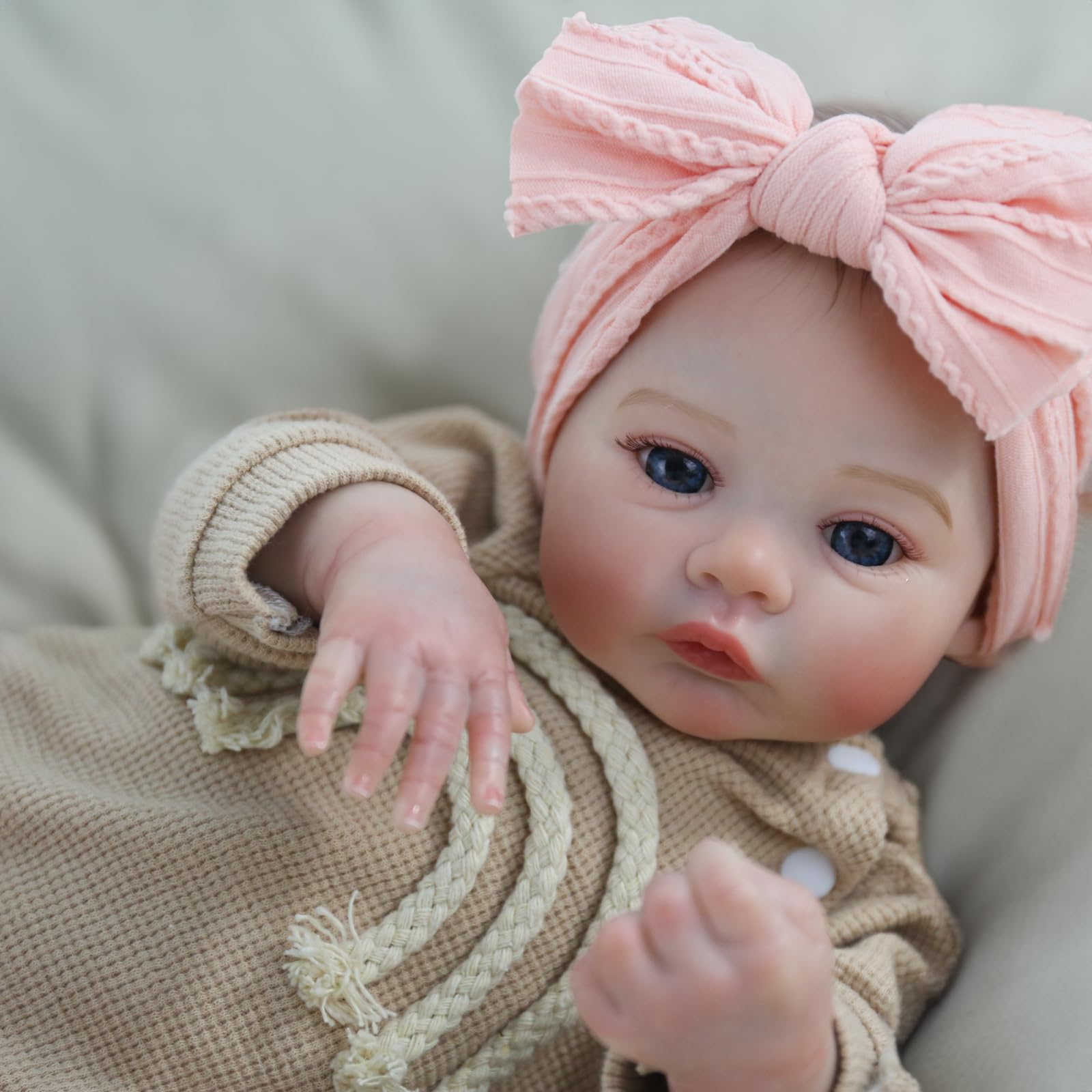 Close-up of WOOROY doll's hand-painted skin and subtle veining