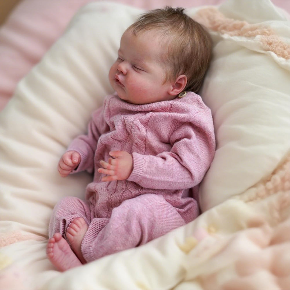 WOOROY 18-inch sleeping newborn girl doll for comforting cuddles.