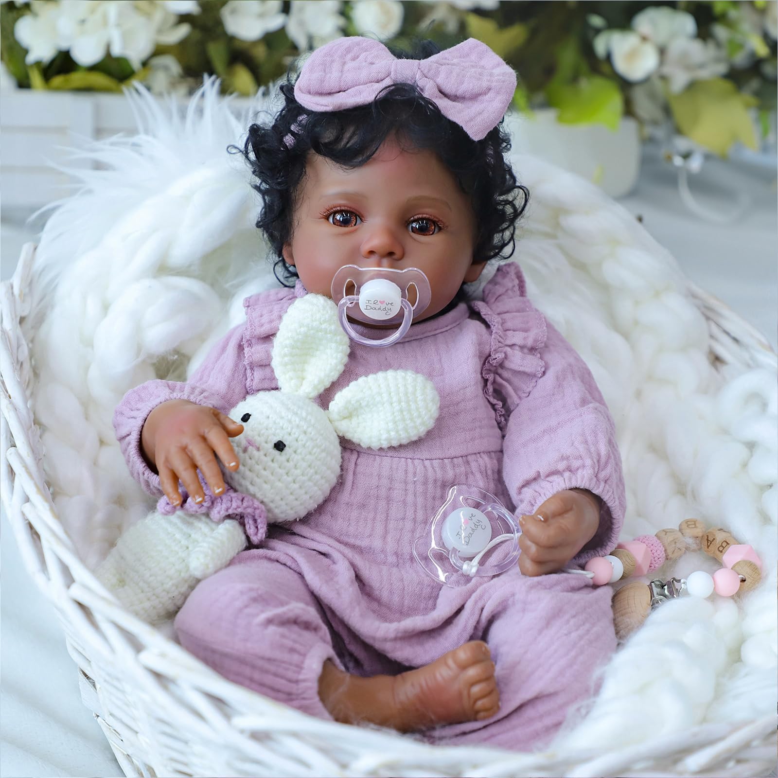WOOROY realistic reborn baby doll black girl face for imaginative play