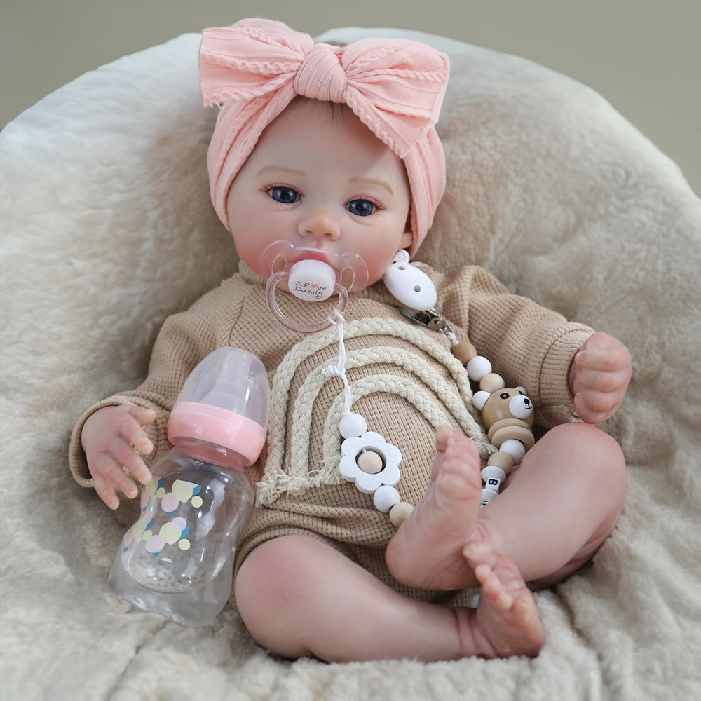 WOOROY reborn doll, 18-inch lifelike girl with weighted body for cuddling