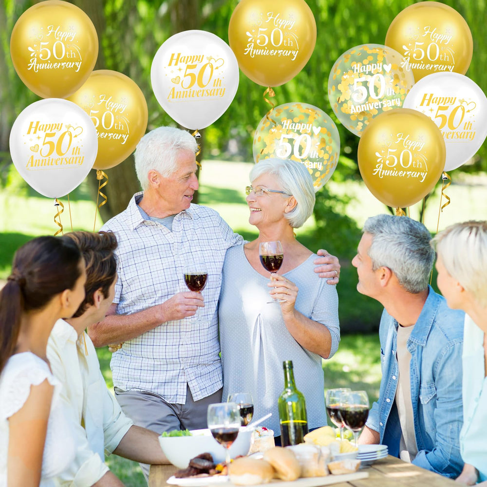 Woosytoo gold latex balloons create a sophisticated indoor or outdoor look