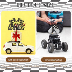 Wootkey birthday table decor with race toppers for coordinated styling.