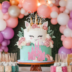 Wootkey 2 piece cake decor castle toppers suitable for various desserts