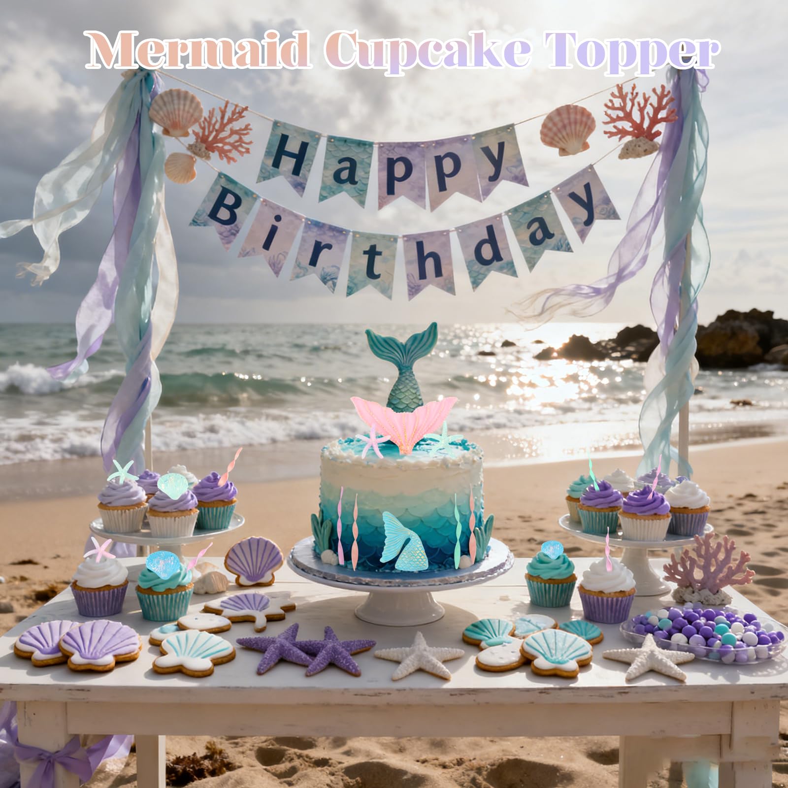 Wootkey colorful seaweed toppers for playful sea-theme accents