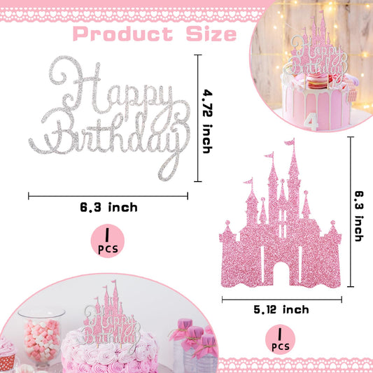 Wootkey glitter castle topper shines in light adding sparkle to desserts