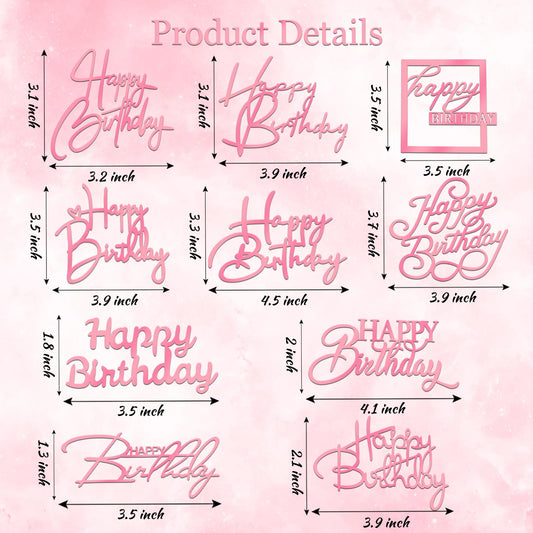 Wootkey Happy Birthday topper features double-sided design for vivid display on both sides.