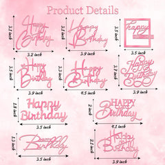 Wootkey Happy Birthday topper features double-sided design for vivid display on both sides.