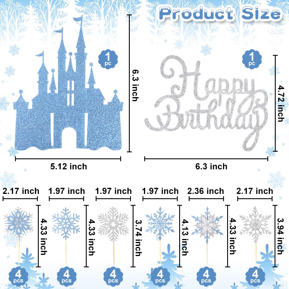 Wootkey Happy Birthday Winter Frost Topper enhances celebration cakes with sparkle