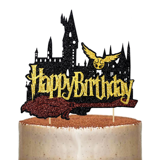 Wootkey magical wizard castle topper on cake adds shimmering fantasy for birthdays