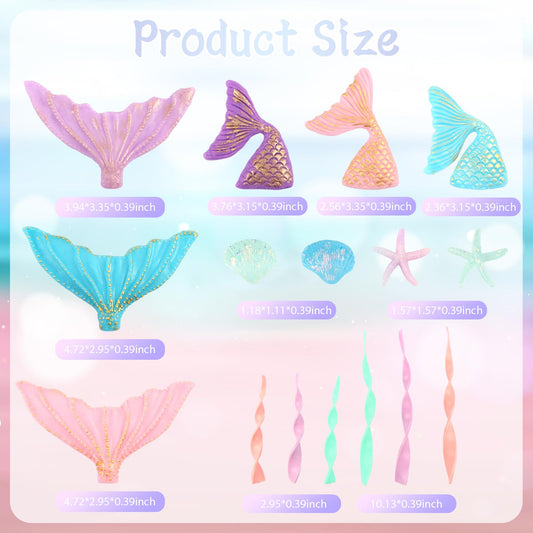 Wootkey mermaid cake toppers with middle tails for layered cakes