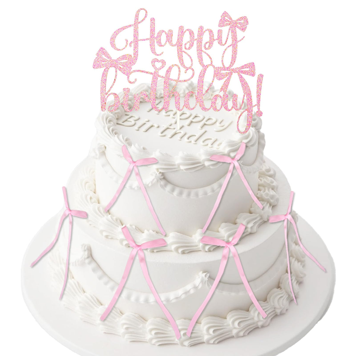 Wootkey pink bow cake topper adds charming coquette style to cakes