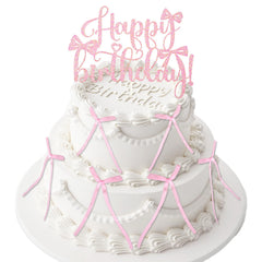 Wootkey pink bow cake topper adds charming coquette style to cakes