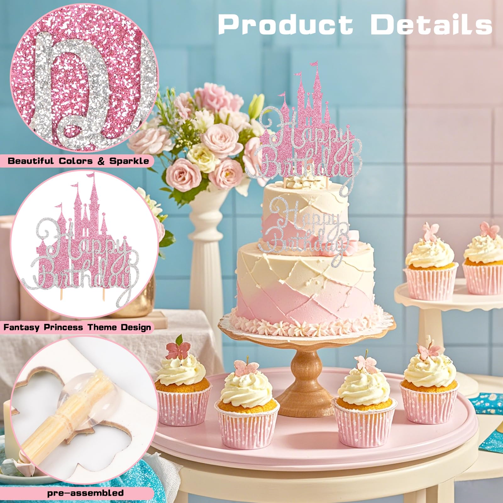 Wootkey princess theme cake topper for birthday celebrations with magical vibes