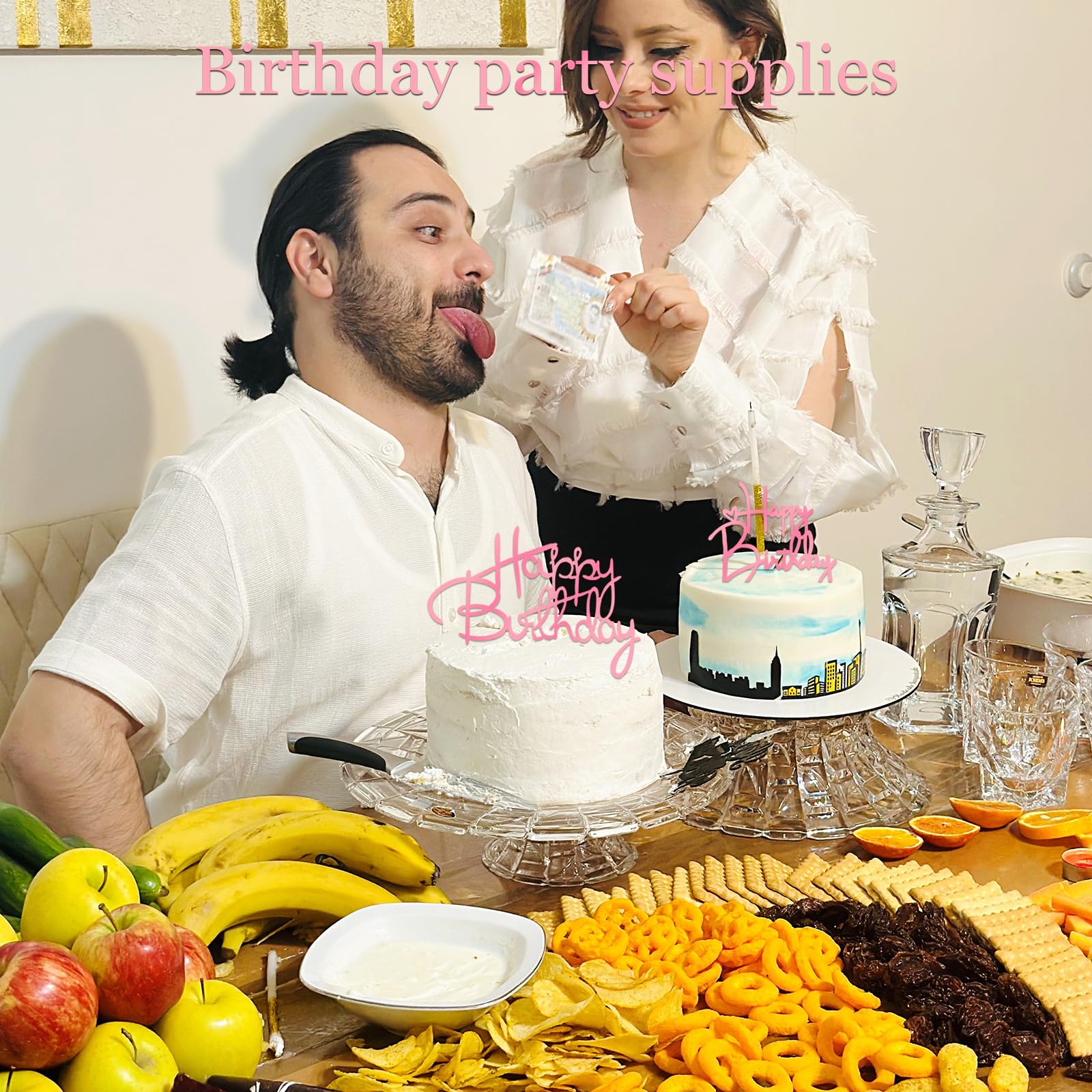 Wootkey vibrant pink topper adds instant cheer to cakes and cupcakes.