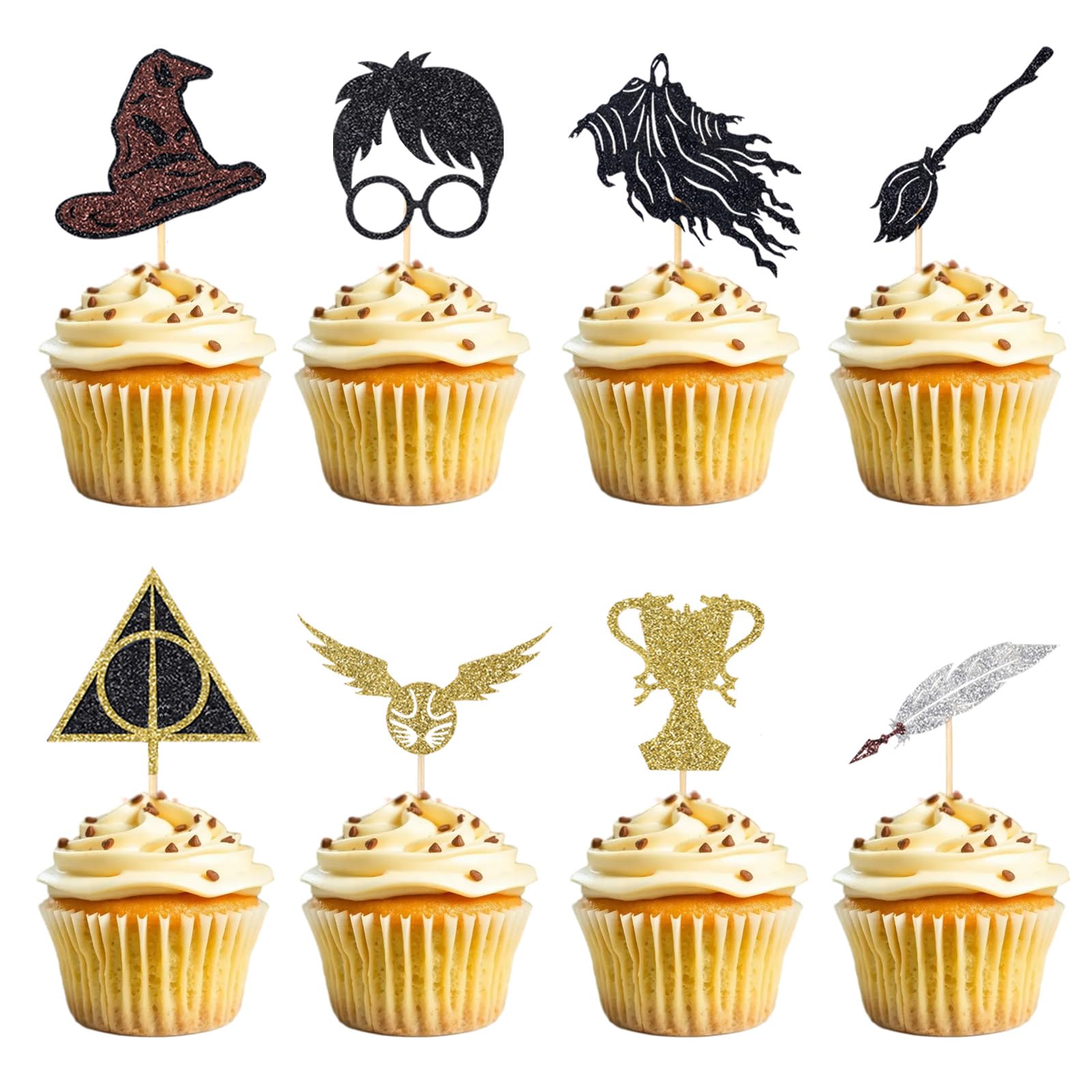 Wootkey wizard cupcake toppers 24-pack for quick magical decorating