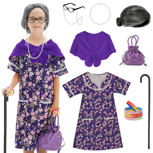 WooWee 100days old lady costume wig for durable, comfortable dress-up