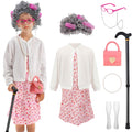 WooWee Kids Old Lady Costume cardigan detail for an authentic classroom look