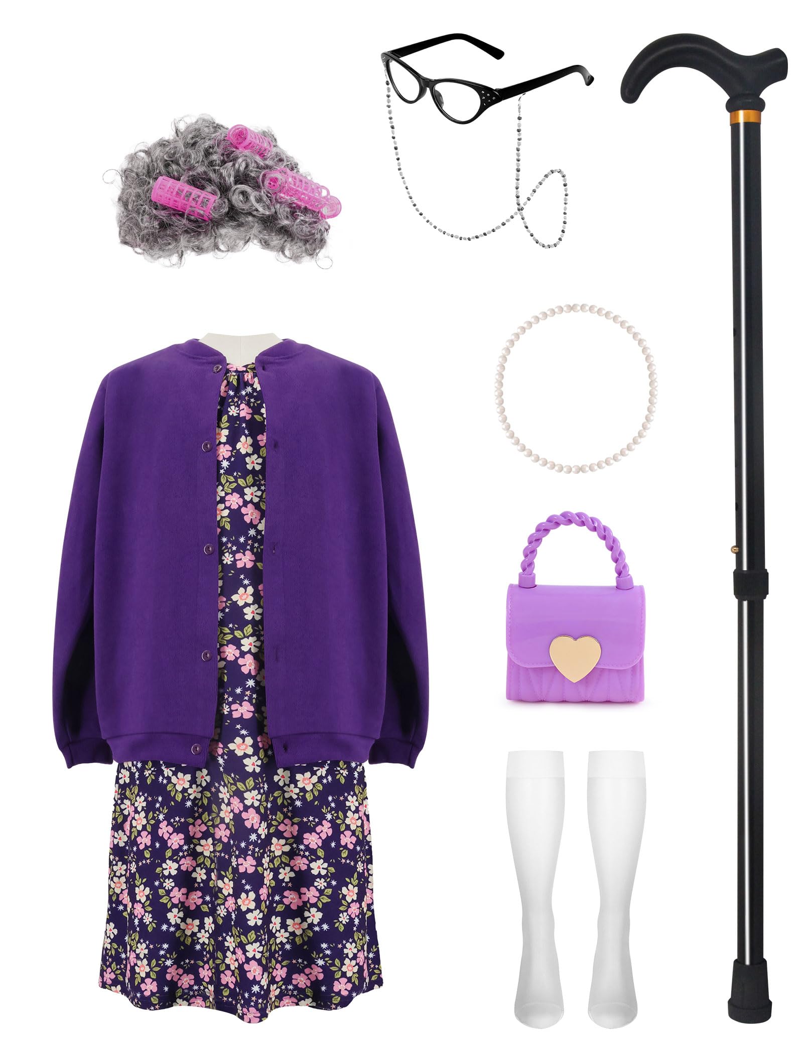 WooWee eyeglasses for kids finish the grandma-inspired ensemble.