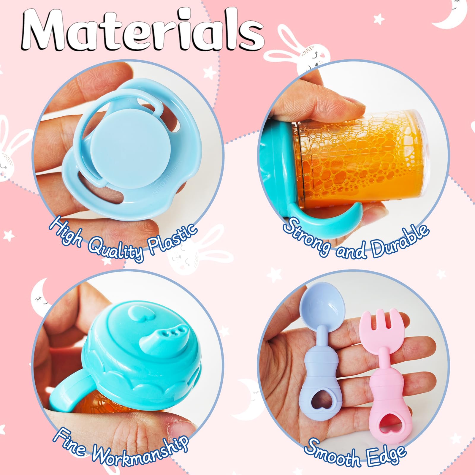 Woozettn mealtime bowls for tidy, realistic doll meals during play