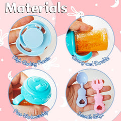 Woozettn doll pacifiers shown with safe, comforting pretend use.